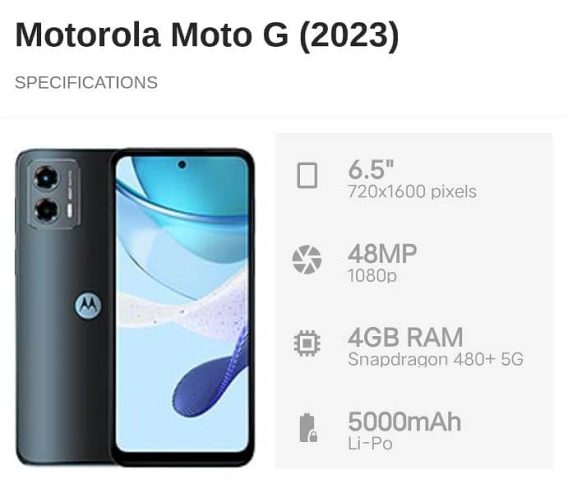 MOTO G 5G (2023) 4GB+64GB & 4GB+128GB A+++ CONDITION PTA APPROVED